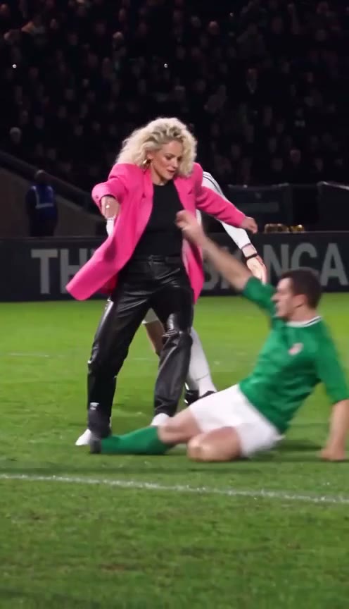 The defender slides in during an Ozil goal AI video